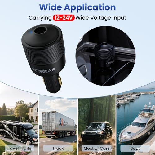 Starlink Mini Car Adapter 12V to 24V DC Step Up Converter with 60W Car Cigarette Lighter Adapter
