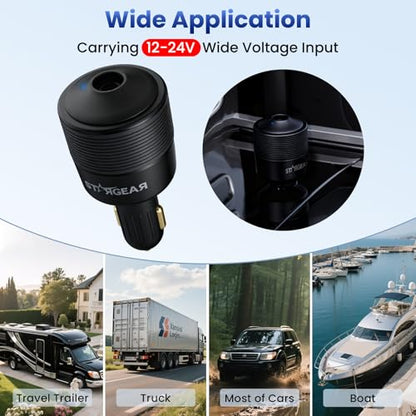 Starlink Mini Car Adapter 12V to 24V DC Step Up Converter with 60W Car Cigarette Lighter Adapter