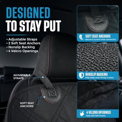Bulldogology Dog Car Seat Cover for Back Seat 58"x56" Waterproof Pet Seat Cover SUV