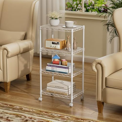 4 Small Wire Shelves Kitchen Pantry Close Home Organizers and Storage Bathroom Shelf Laundry Room Organization Adjustable Book Metal Garage Shelving Unit