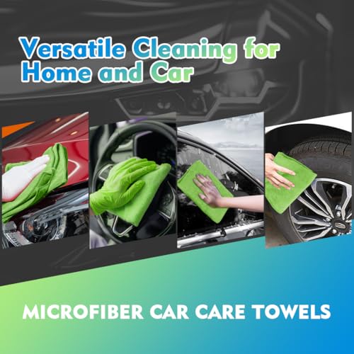 Green Microfiber Cleaning Cloth 20 Pack 11.5 x 11.5 Inch Microfiber Towels for Cars Ultra Absorbent Cleaning Rags Lint Free Cleaning Towels for Household Kitchen (20 Count)