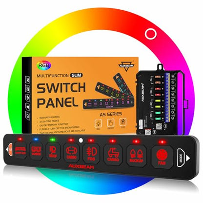 AS R80 Slim 8 Gang Switch Panel with RGB Backlight Memory Function