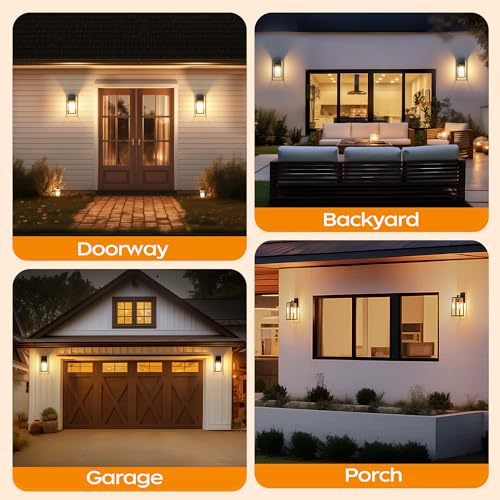 Dusk to Dawn Outdoor Light Fixtures Wall Mount (2 Count)