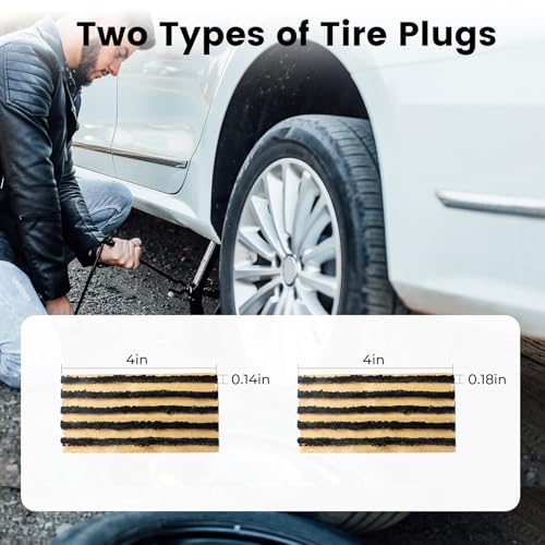 Flat Tire Repair Kit with Plugs 16 Pcs