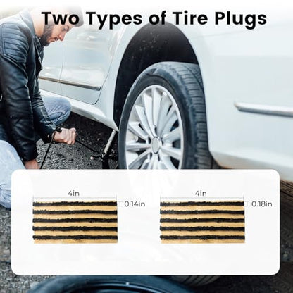 Flat Tire Repair Kit with Plugs 16 Pcs