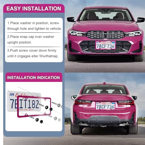 4 Holes Stainless Steel License Plate Frames