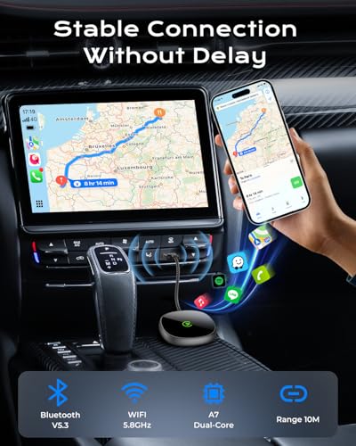 Wireless Carplay Adapter for iPhone & Android Auto 2