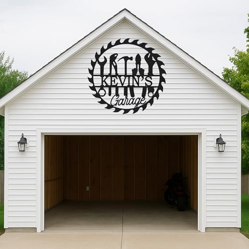 Custom Garage Workshop Metal Sign Personalized Tool Name Wall Art for Car Truck Mechanic Shop Decor Durable Steel Sign for Dad Husband Men’s Auto Workspace or Fence