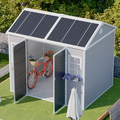 8x6 FT Resin Storage Shed with Floor Windows and Vents