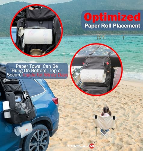 Camp Kitchen Organizer with Hanging Storage & Paper Towel Holder