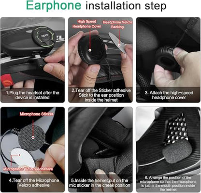 Q8 2PC Motorcycle Bluetooth Headset (2 Count)