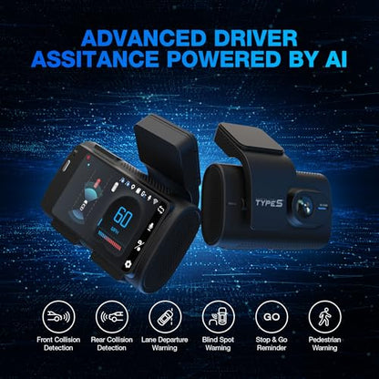 Type S T200 AI Driver Assistance Dash Cam Powered by ADAS
