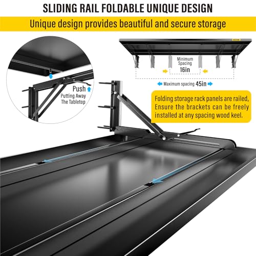 1.3x4ft Adjustable Rail Type Folding Storage Rack Shelf