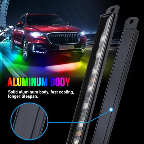 Car Led Underglow Lights Aluminum Dream Chasing Color Accent Light Bar (16 Ounce)