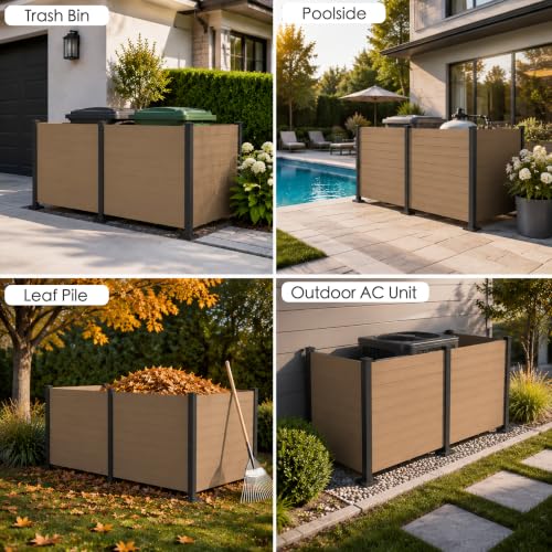 50" W x 48" H Outdoor Privacy Screen with Aluminum Posts