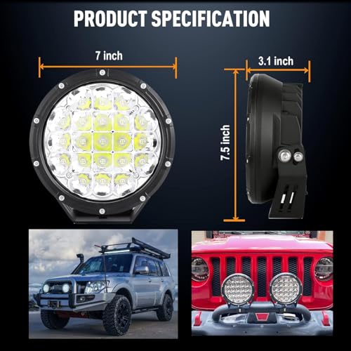 Round LED Offroad Lights 7inch LED Off Road Lights for Trucks