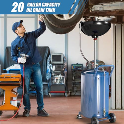 20 Gallon Waste Oil Drain Tank with Wheels