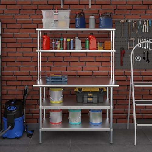 Stainless Steel Work Table with 2 Shelves