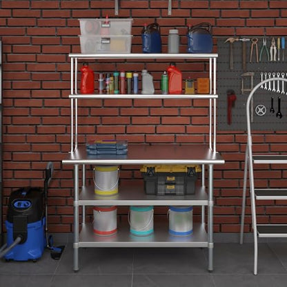 Stainless Steel Work Table with 2 Shelves