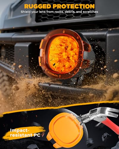P4 Series 4 Inch Deep Amber Light Covers Offroad Lights Lens Cap (2 Count)