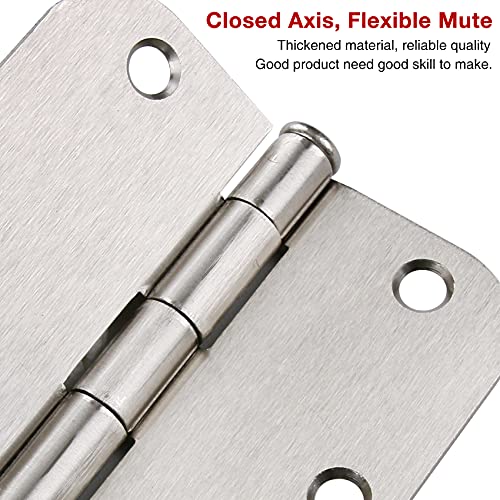 Rounded Door Hinges Brushed Nickel 3.5" 5 (100 Count)