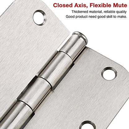 Rounded Door Hinges Brushed Nickel 3.5" 5 (100 Count)