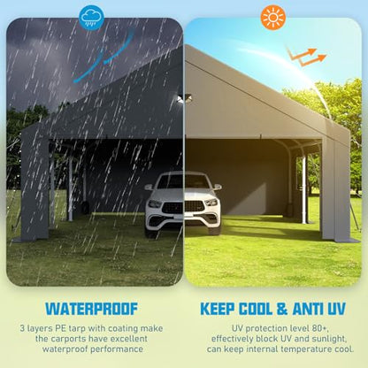 13x25 Heavy Duty Carport Canopy