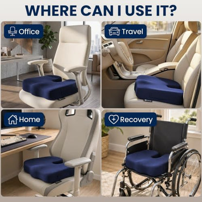 Seat Cushion Memory Foam Chair Cushion for Tailbone Pain Relief