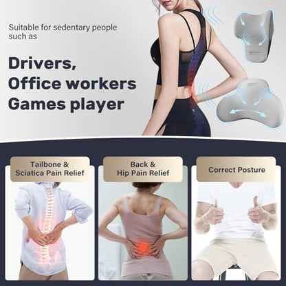 Lumbar Support Pillow and Car Neck Pillow (2 Count)