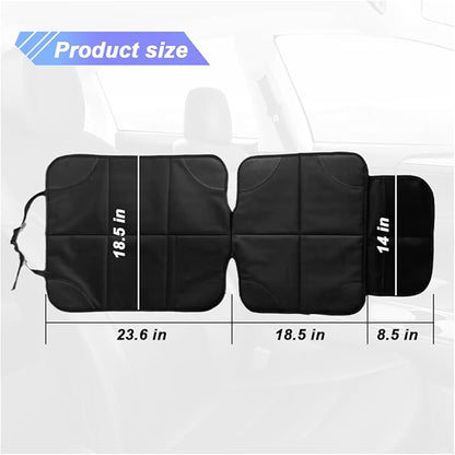 Baby Car Seat Protector for Child, Waterproof Baby Car Seats Cover with Non-Slip Backing, 600D Fabric Car Seat Mat with Thickest Padding & Mesh Pockets for Baby Pet (2PCS)