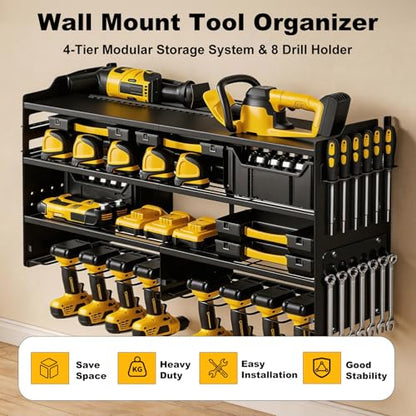 Large Power Tool Organizer Wall Mount Black
