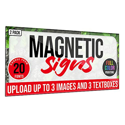 2 Pack Personalized Magnetic Signs for Vehicles