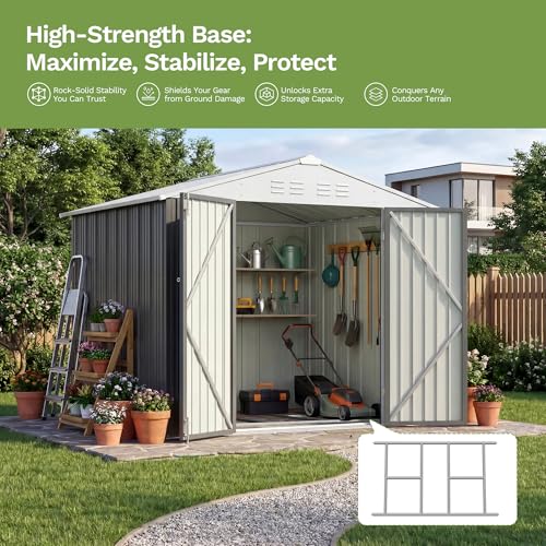 8x6 FT Outdoor Storage Shed with Floor Frame