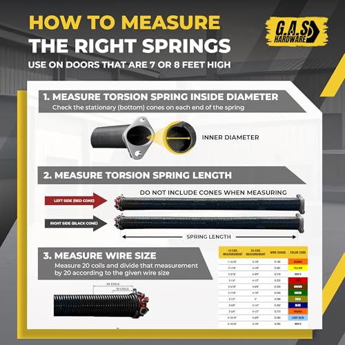 Garage Door Torsion Spring 250x2x36 for Right Side of Garage Door with Winding Bars