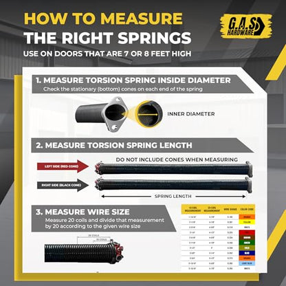 Garage Door Torsion Spring 295x2x41 Torsion Spring for Right Side of Garage Door with 1" Steel Bearing