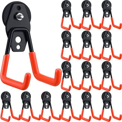 18 Pcs Large Magnetic Hooks Heavy Duty Garage Magnet Hooks Strong Storage Utility Magnetic Hangers with Anti Slip Rubber Coating for Indoor and Outdoor Hanging (18 Count)