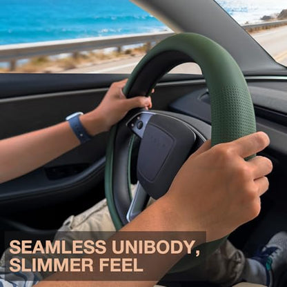 Nappa Leather Steering Wheel Cover for Tesla Model Y