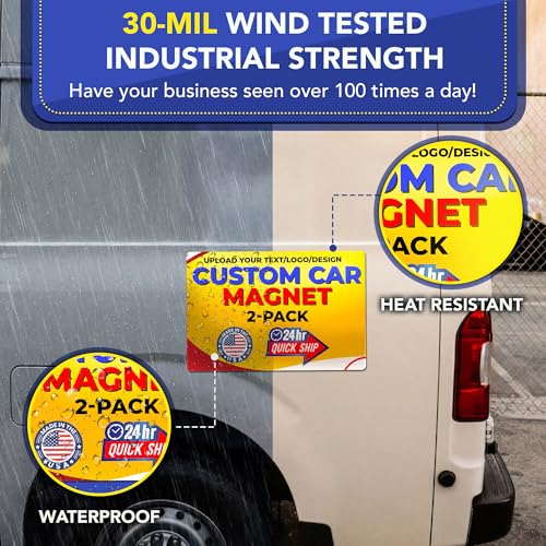 Custom Car Magnet 12x18 Inch 30 Mil 2 Pack (2 Count)