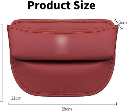 Leather Car Seat Gap Organizer Crevice Side Storage Box Filler Side Storage Pocket Compatible For Tesla Model 3/S/X/Y/Roadster(Red)
