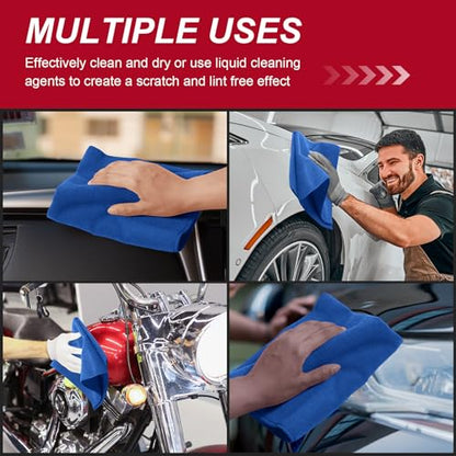 200 Pcs Microfiber Cleaning Cloth 16x16 Inch Microfiber Towels for Car Ultra Absorbent Cleaning Rags Reusable Lint Free Streak Free Detailing Towel for Car Washing Drying Dusting (200 Count)
