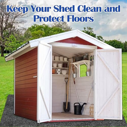 6x8.2 FT Outdoor Storage Shed Mat Waterproof Tent Floor Mat Gray