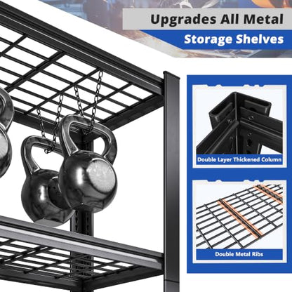 72" H Garage Shelving Heavy Duty Adjustable Metal Shelf for Basement