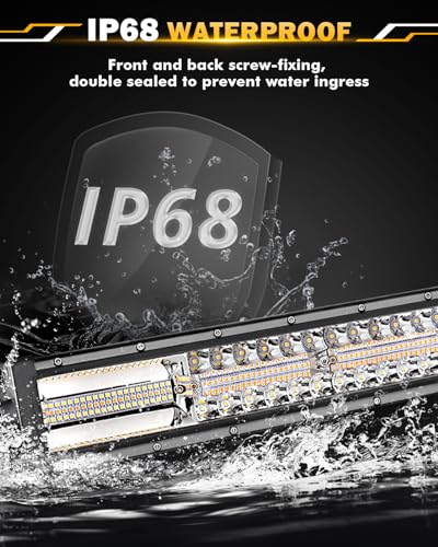 22 Inch LED Light Bar 6 Modes Amber White Strobe Off Road Lights