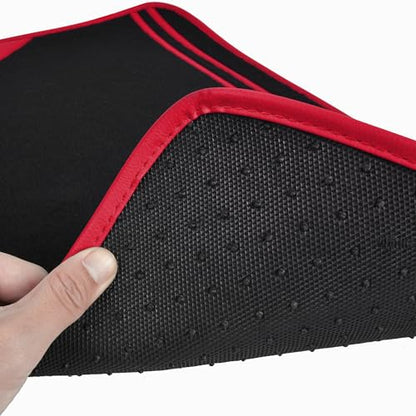 Red Edge Leather Car Floor Mats