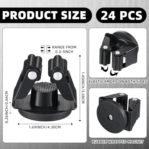 24 Pcs Magnetic Broom Holder Wall Mounted Anti Slip Rack (24 Count)