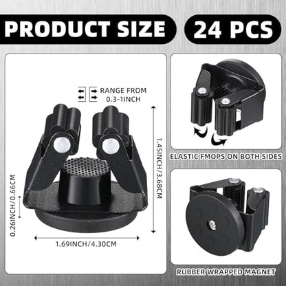 24 Pcs Magnetic Broom Holder Wall Mounted Anti Slip Rack (24 Count)