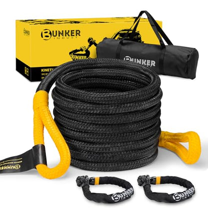 1.25"×30ft Kinetic Recovery Rope with 2 Soft Shackle Kit (30 Foot)