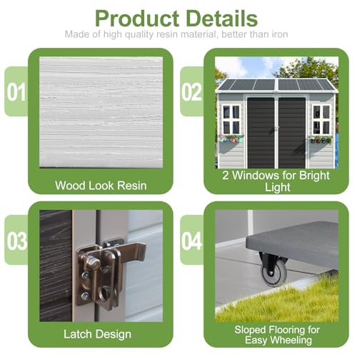 8x6x7 FT Resin Storage Shed w