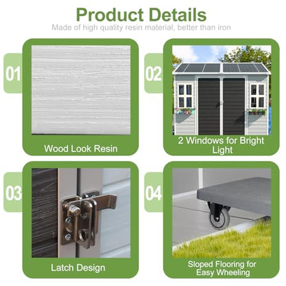 8x6x7 FT Resin Storage Shed w