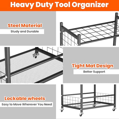 Garden Tool Organizer Yard Storage Stand for Garage w